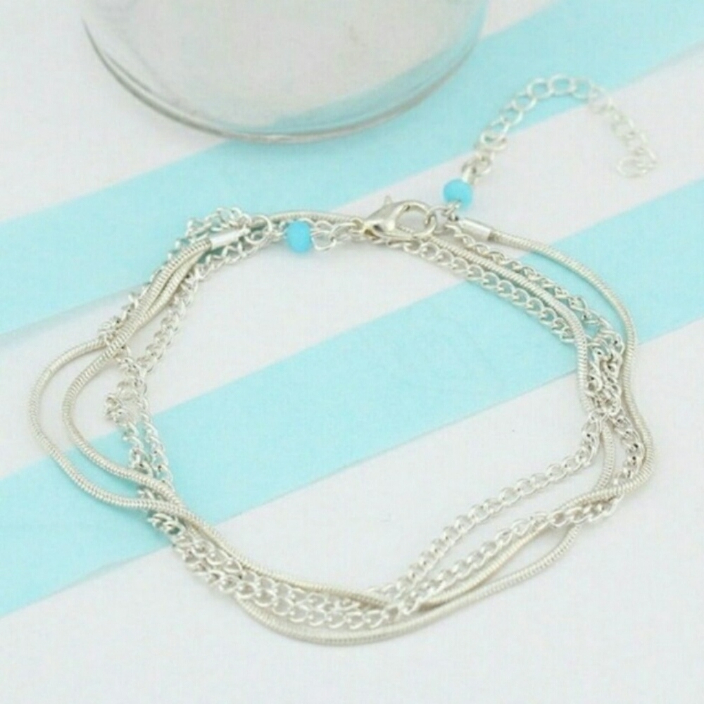 Sexy Silver Multi-Layer Anklet - Picture 3 of 7